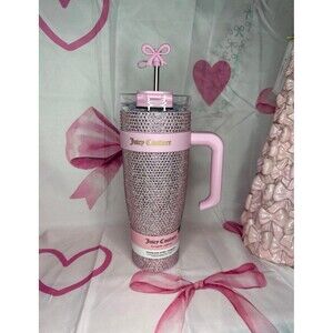 Juicy Couture Pink Bow Rhinestone Tumbler